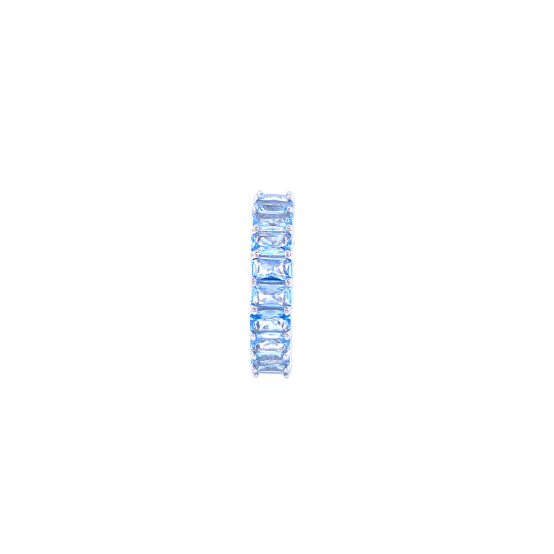 Baby Blue Baguette CZ Band Ring