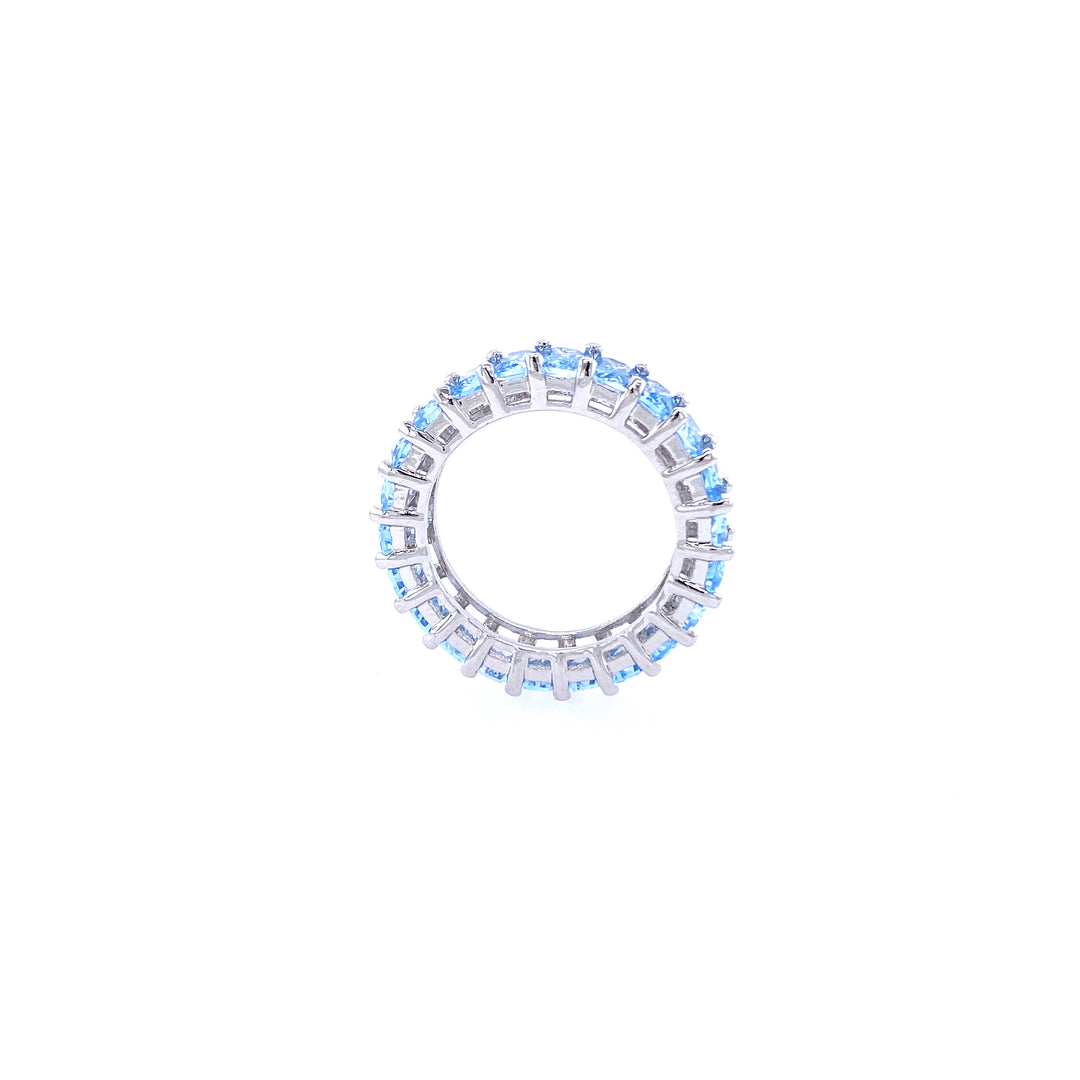 Baby Blue Baguette CZ Band Ring