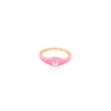 Pink Enamel Ring With CZ