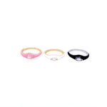 Pink Enamel Ring With CZ