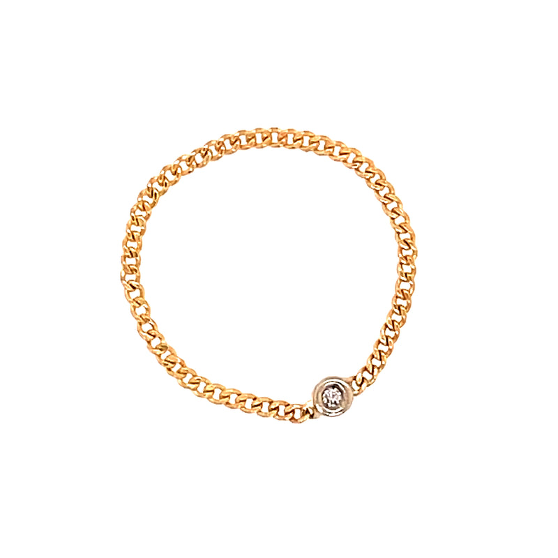 14K Cable Ring with Diamond