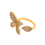 Gold Pave Flower Ring