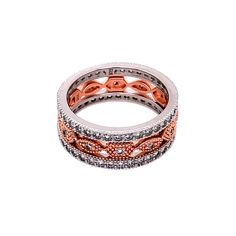 Band Rings in Rose Gold & Silver (Set of 3)