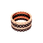 Band Rings in Rose Gold and Gunmetal (Set of 4)