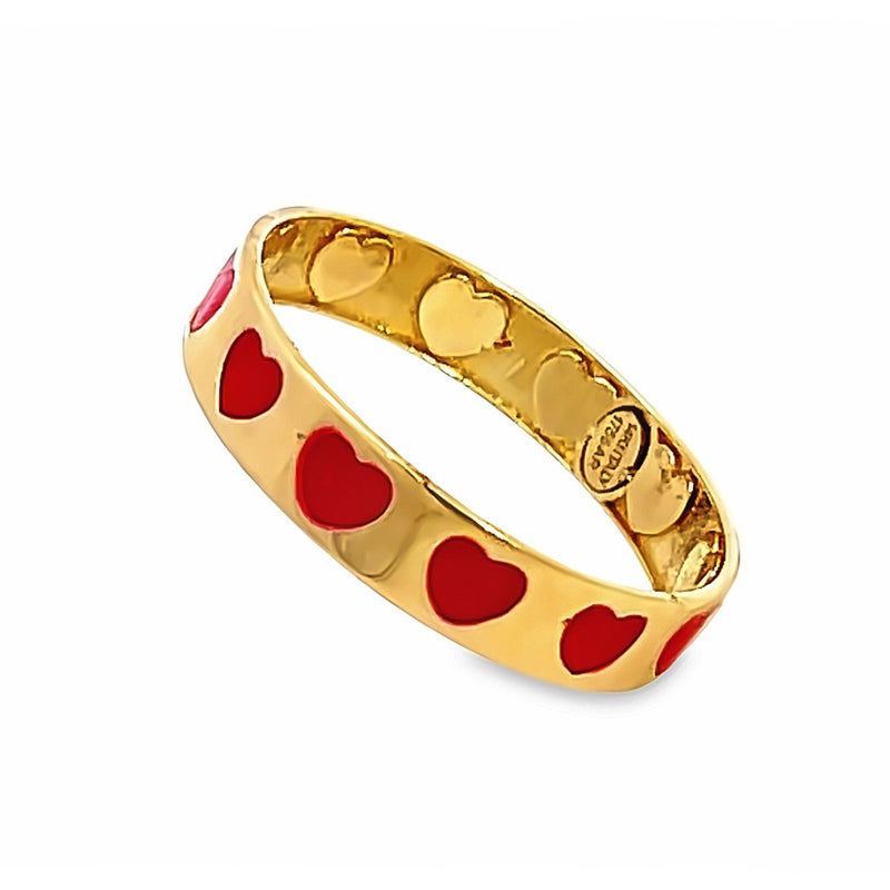 14K Enamel Red Heart Ring