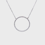 Pave Large Circle Pendant
