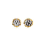 Two Tone Classic Round Crystal Studs