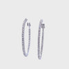 Crystal Oval Hoops in Silver