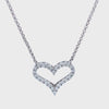 14k White Gold Heart Pendant Necklace