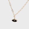 Black Enamel Eye Link Necklace