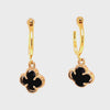Black Mini Clover Earrings