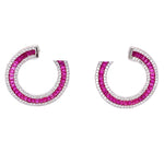 Vibrant Ruby Open Circle Earrings