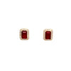 Rectangle Ruby Stone Stud Earrings