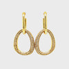 Double Large Oval Link Earrings in Gold