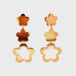 14K Flower Earrings with Mother-of-Pearl