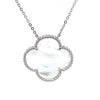Single Mother-of-Pearl Clover Necklace in Silver (Small & Medium)