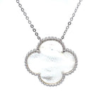 Single Mother-of-Pearl Clover Necklace in Silver (Small & Medium)
