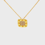 Hammered Style Square Pendant Necklace