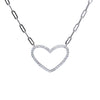 Heart Pendant With Link Chain in Silver