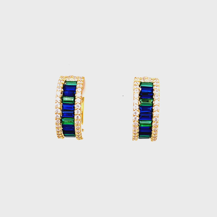 Green & Blue Small Hoops