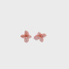 CZ Flower Earrings in Rose Gold