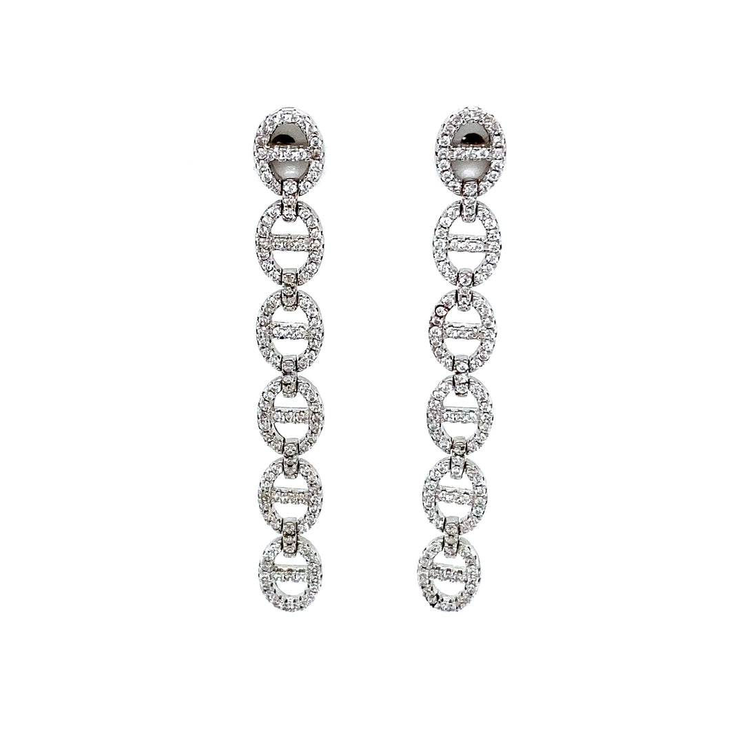 Elegant Linear CZ Drop Earrings
