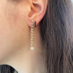 14K Linear Link Diamond Earrings