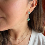 Green Clover Style Drop Earrings
