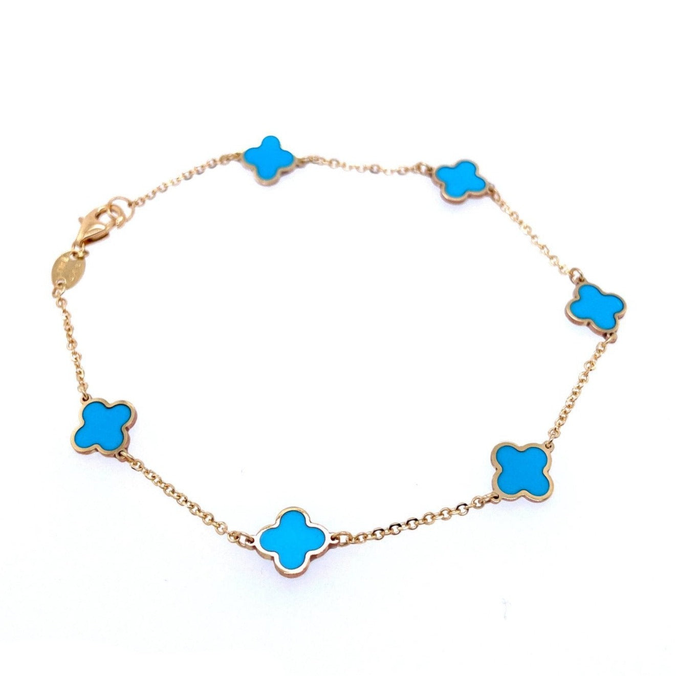 Van cleef & discount arpels turquoise clover necklace