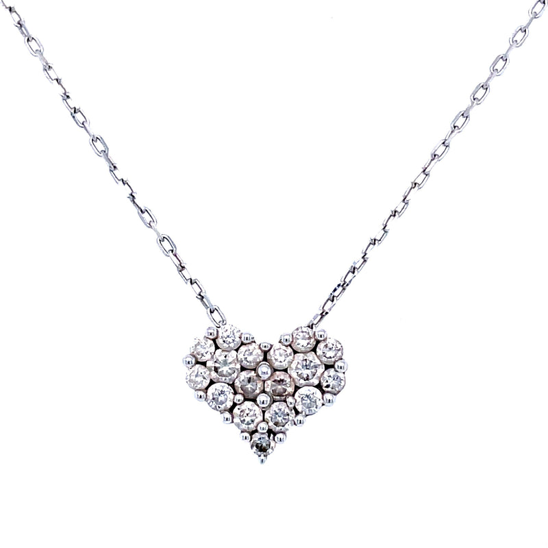18K Gold Diamond Heart Necklace
