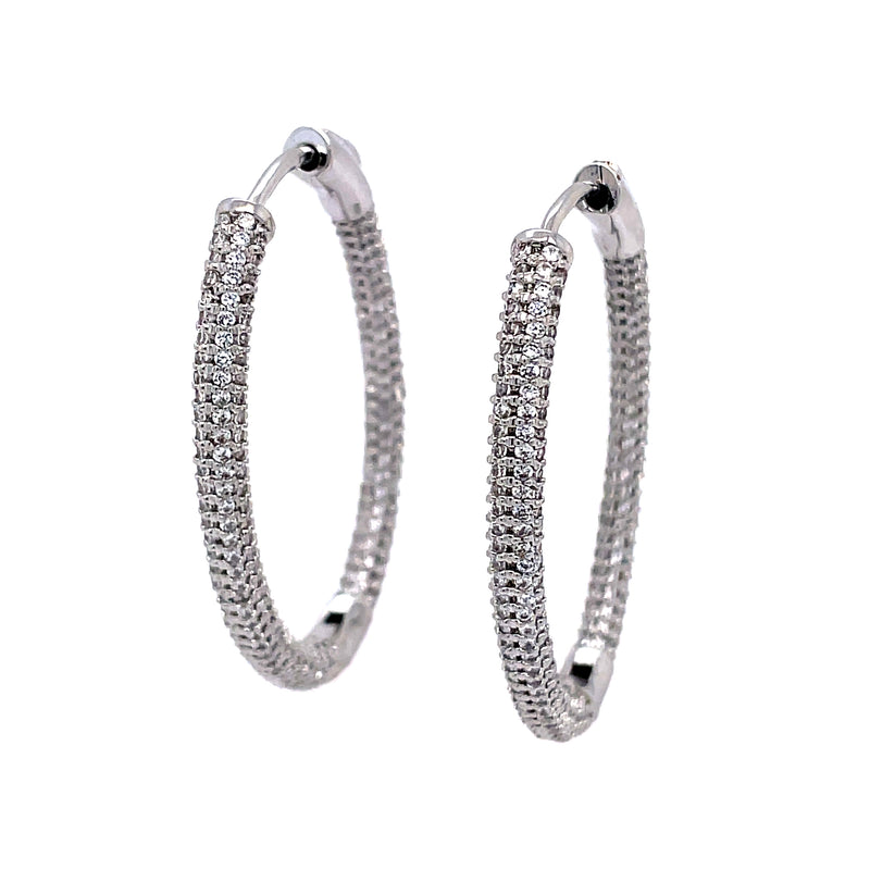Dazzling Oval Hoop Earrings