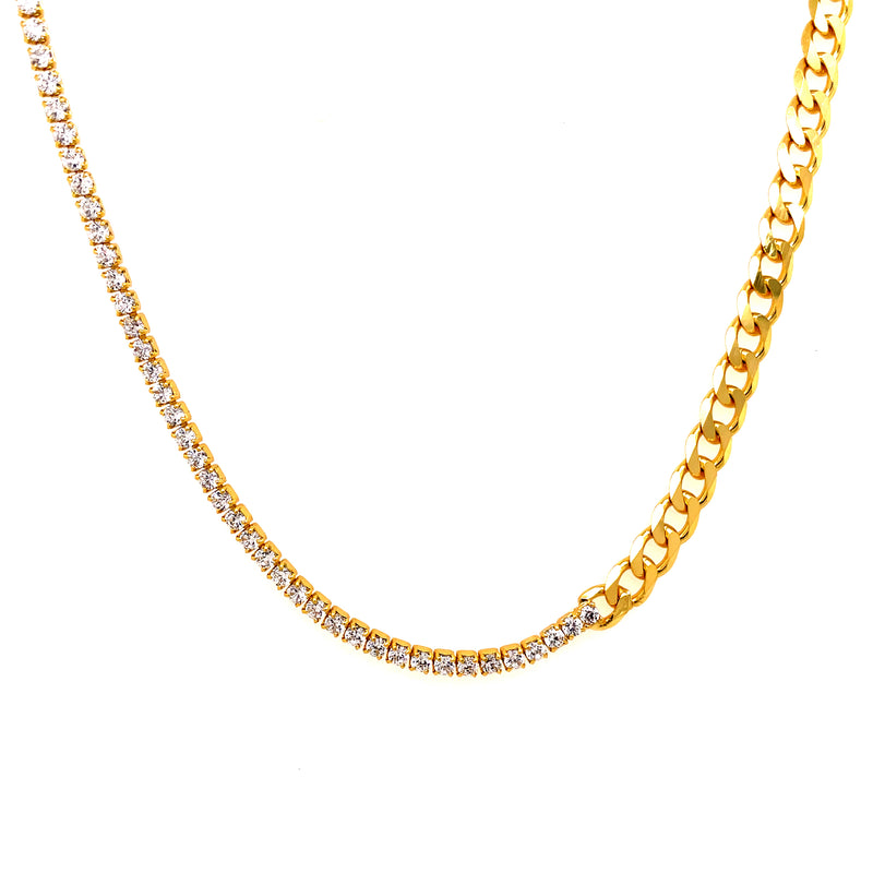 Tennis & Curb Link Necklace