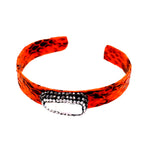 Orange Leather & Swarovski Crystal Cuff