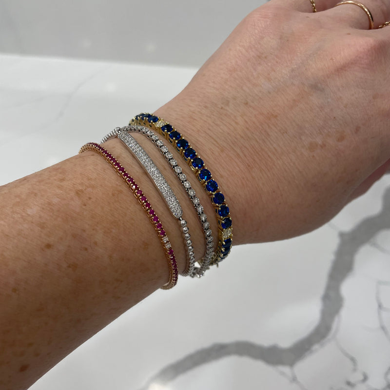 Sapphire Tennis Bracelet in Gold (3.5mm)