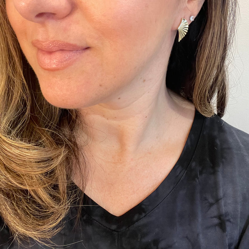 Gold Plated Fan Earrings