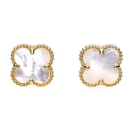 Mother-Of-Pearl Clover Studs