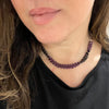 Pink Studded Oval Chain Necklace