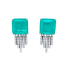 Teal Square Cut Statement Earring