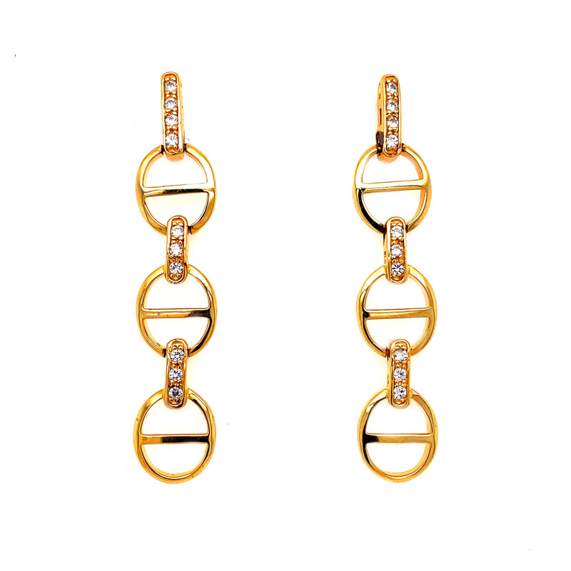 Link Style Drop Earrings in Gold