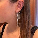 Long Sparkling Linear Earrings