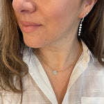 Huggies With Five Stone Drop in Silver