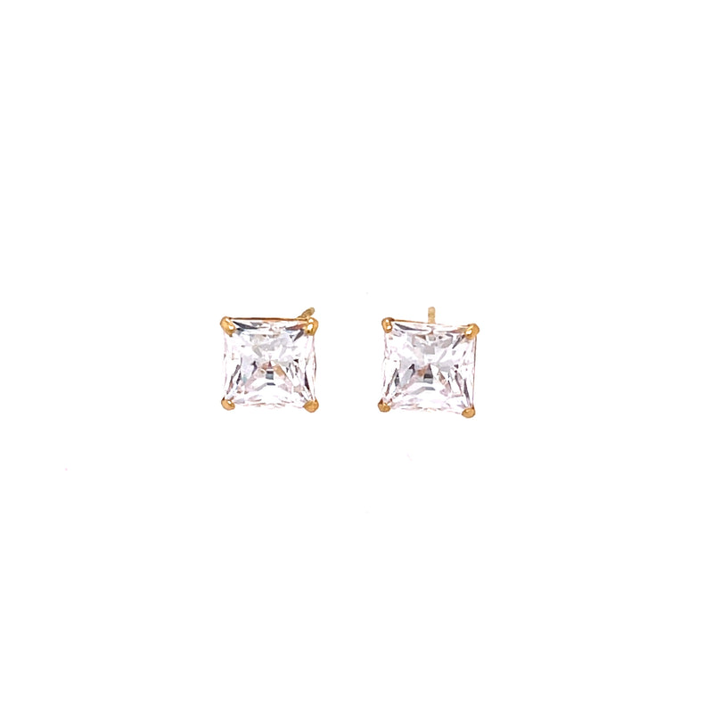 14k Square Gold Stud Earrings