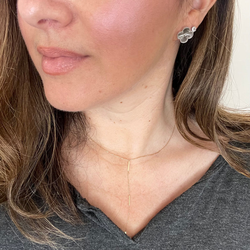Textured Clover Studs in Silver