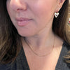 Enamel Heart Earrings With Fuchsia Detail