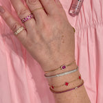 14K Gold Red Clover Bracelet