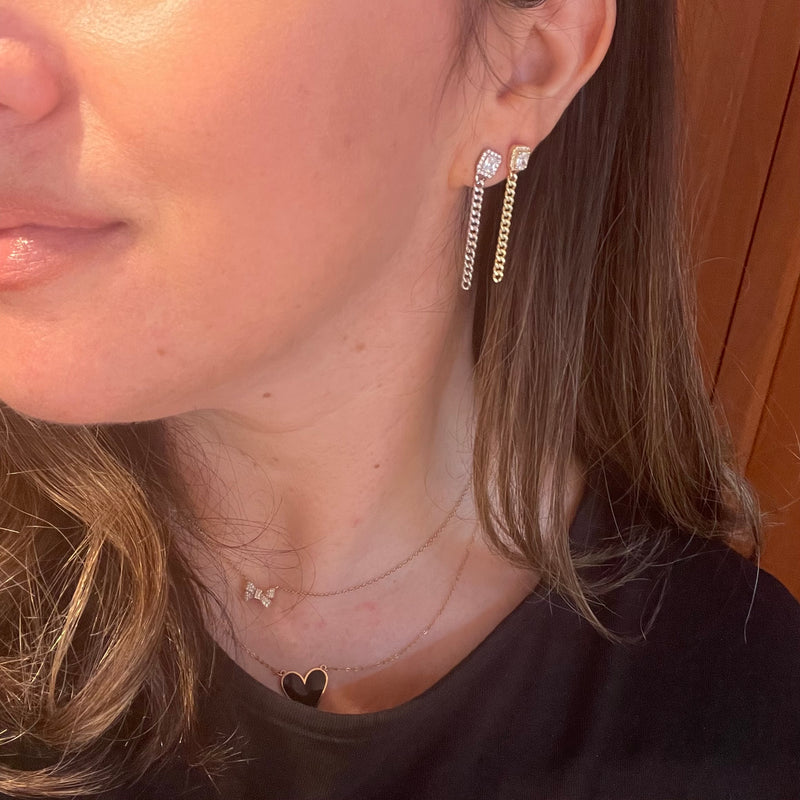Chain Earrings with Cubic Zirconia