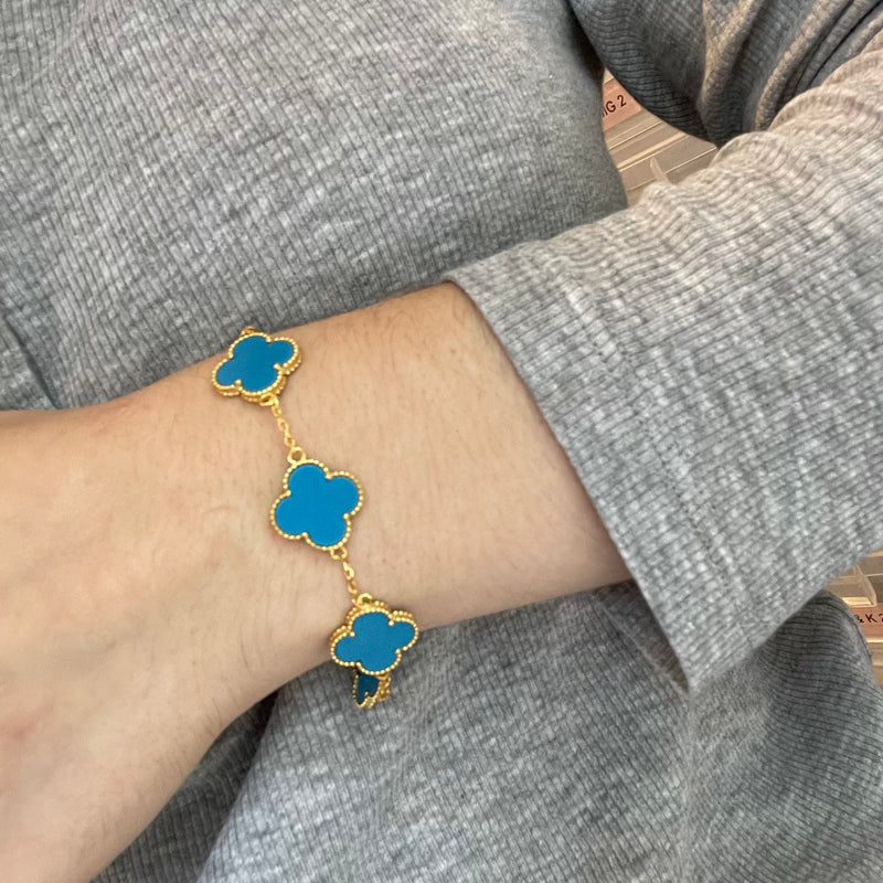 Turquoise Five Clover Bracelet