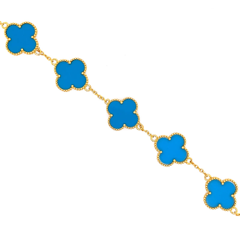 Turquoise Five Clover Bracelet