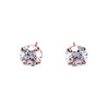 14K Yellow Gold Studs With Round Cubic Zirconia