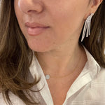 Dangling Bars Silver Earrings